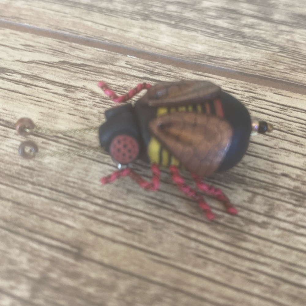 Rare Vintage Handmade Joyce Fritz Studio Yipes Brooch